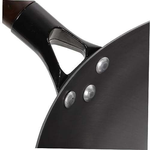Wok plano de hierro PRETYZOOM con diseño antiadherente miniatura 7