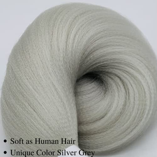 Silver Grey Brading Hair Pre Stretched Box Braids Kanekalon Braiding Hair Human Hair 26 Inch #TOP5