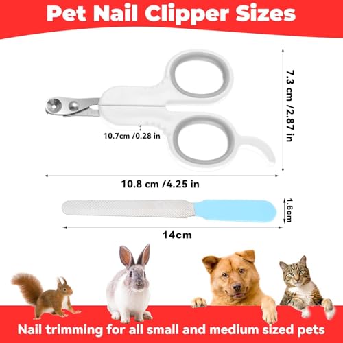 EnixwH 2 Cortauñas Gato Profesional Fabricado en Acero Inoxidable, Corta Uñas Gatitos, Corta Uñas Perritos, Pequeños Animales Tijeras Gatos Uñas para Gatos, Cachorros y Más Mascotas - imagen 2