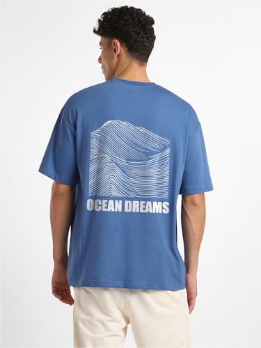 Image of Nobero Men's Oversized Graphic T-Shirt for Men | Soft Cotton | Drop Shoulder Relaxed Fit | Printed Casual Tshirt for Men