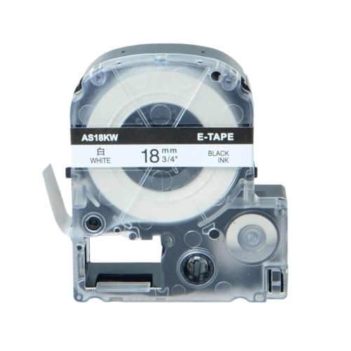 1PK12mm ���x���e�[�v �v�����^���Օi SS12KW SS9KW SS18KW SS24KW LW-300 LW-400 LW-600P LW-700 �ƌ݊�������(Black on white)