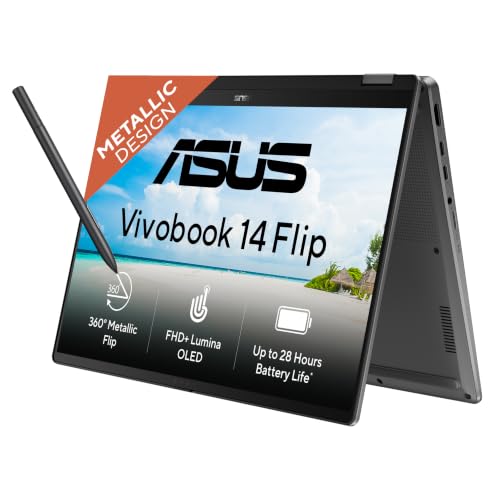 Image of ASUS Vivobook 14 Flip (2026),Intel Core Ultra 5 226V,Intel Arc iGPU,16GB RAM,512GB SSD,OLED,14 inch(35.5 cm),Windows 11,M365 Basic(1Y),Office 2024,Matte Gray,1.57 Kg,TP3407SA-SG183WS,AI Laptop