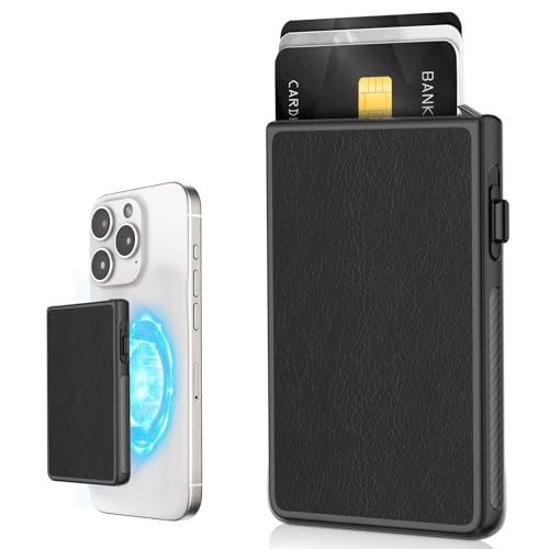 TERRIFI Magnetic Wallet Compatible with Magsafe, Slim Pop-up Card Holder with Anti-drop Safety Lock, Credit Card Sleeves for iPhone 15/14/13/12 Series(Black)