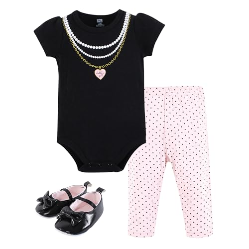 Image of Hudson Baby Unisex Baby Cotton Bodysuit, Pant and Shoe Set
