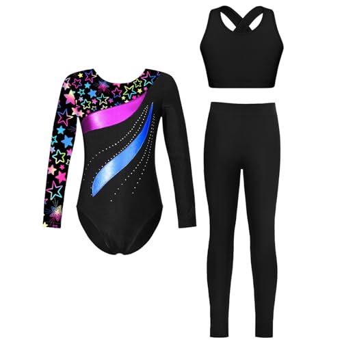 Body avec haut et pantalon de gymnastique pour fille et vêtements de sport enfants manches longues
