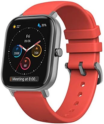 Amazfit GTS Fitness Smartwatch with Heart Rate Monitor, 14-Day Battery Life, Music Control, 1.65" Display, Sleep and Swim Tracking, GPS, Water Resistant, Smart Notifications, Vermillion Orange