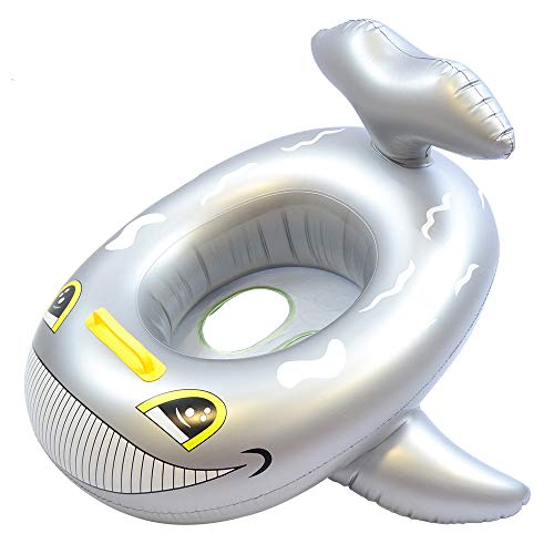 Ginkago Shark Shaped Kids Inflatable Baby Toddler Swimming Seat Float Pool Fish Ring -12 Monthes and Up
