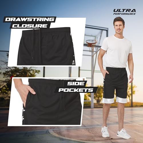 Ultra Performance 5 Pack Mens Shorts, Athletic Gym Shorts Workout Basketball Shorts for Men, SM - 5X3