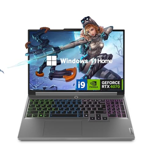 Lenovo Newest Legion Gaming Laptop, 16″ QHD+ (2560 x 1600) 165 Hz, Intel i9-14900HX, NVIDIA GeForce RTX 4070, 32GB RAM, 2TB SSD, RGB Backlit Keyboard, Windows 11 Home