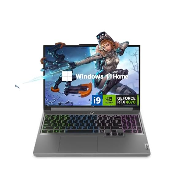Lenovo Newest Legion Gaming Laptop, 16″ QHD+ (2560 x 1600) 165 Hz, Intel i9-14900HX, NVIDIA GeForce RTX 4070, 32GB RAM, 2TB SSD, RGB Backlit Keyboard, Windows 11 Home
