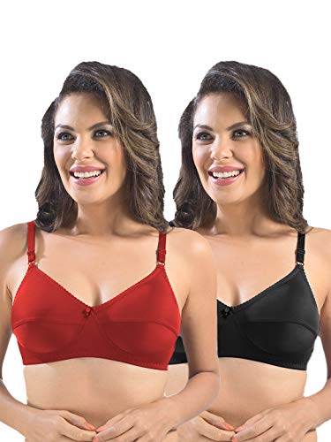 Image of SONARI Womens Cotton Everyday Bra | Non Padded, Wire Free, Comfortable Bra with Seamed Cups | Medium Coverage, Hook and Eye Closure for Everyday Wear | Adjustable Strap for a Customized Fit - Loreal