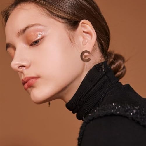 C Wooden Hoop Earrings Vintage Bohemian Nature Wooden Hoop Stud Earrings Natural Lightweight Geometric Retro Earring for Women2