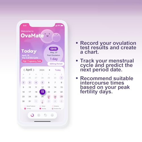 Image of AssuTest Ovulation Test Strips, 50-Pack | Fertility Tests, Powered by OvaMate Ovulation Calculator APP, iOS & Android Compatible, Accurately Track Ovulation