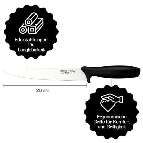 Rockingham Forge Tranchiermesser 20 cm – Leichte, scharfe Küchenmesser aus rostfreiem Stahl mit schwarzem Griff – Ansicht 4