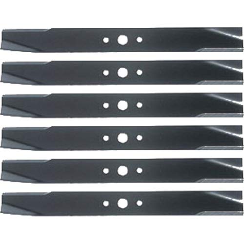 Paquete de 6 cuchillas de repuesto para cortacésped Troy-Bilt 1772335 de alta calidad de repuesto, con elevación baja, 18,5 x 2 pulgadas, agujero de