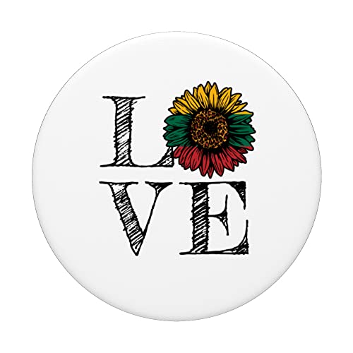 Lithuanian Flag Sunflower Love Lithuania PopSockets Swappable PopGrip, Black - Image 3