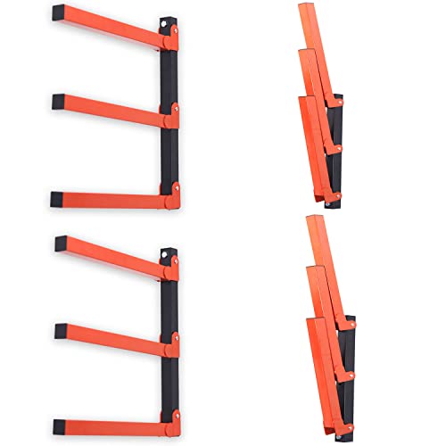 Wallmaster Lumber Storage Metal Rack, Lumber Organizer Wall Mount Wood Rack Organizer 3-Level Wood Storage System, 2 Pack #TOP10