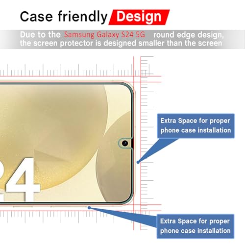 Image of AOKUMA Tempered Glass Compatible with Samsung Galaxy S24 5G