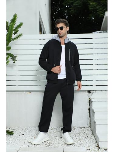 Sweatsuits for Men 2 Piece with Zipper Pockets Full Zip Hoodie Tracksuit Sets Jogging Sports Casual Sweat Suits2