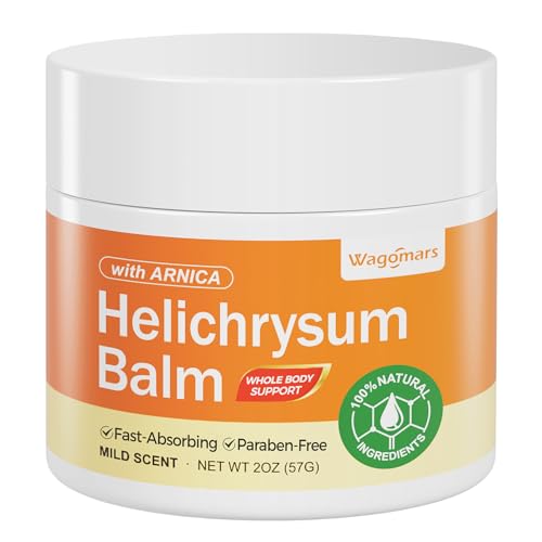 Wagomars Helichrysum Balm for Skin Repair & Renewal - Natural Soothing Helichrysum Essential Oil Balm with Arnica for Bruise & Redness Relief - Moisturizes & Revitalizes Dry Sensitive & Aging Skin