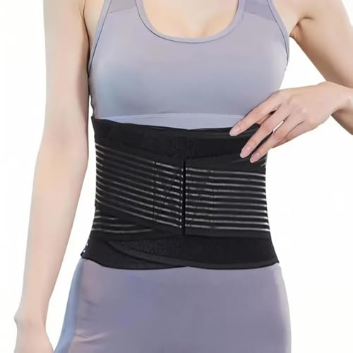 TJHDSF Faja Lumbar, Faja Lumbar de Soporte Fuerte, Fascia Lombare para Hombres Y Mujeres, con 8 Varillas MetáLicas Elásticas de Soporte Deportiva, Ortopédica, Alivia la Espalda, Ciática (Negro, S)