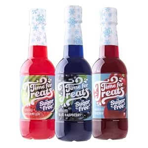 Time For Treats 3-Pack Sugar Free Cherry, Blue Raspberry, Watermelon Syrup - 16.9 Fl Oz Bottles