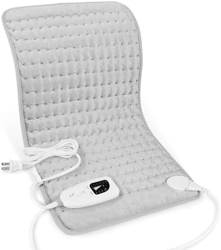 Heating Pad,Electric Heating Pads for Back,Neck,Abdomen,Moist Heating Pad for Shoulder,Knee,Arms,Legs,Dry/Moist Heat & Auto Shut Off,Birthday Gifts for Men and Women(Light Gray, 24