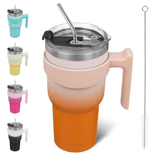 Image of BJPKPK 30 oz Tumbler with Handle & Straw, Insulated Stainless Steel Mug