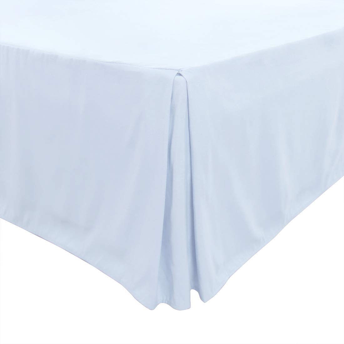 Bed Skirt King Bed Skirt 21 Inch Drop, Tailored/Pleated Bedskirt, Dust Ruffle with Split Corners and Platform, Solid Wrinkle and Fade Resistant bedskirt (King, Light Blue Solid)