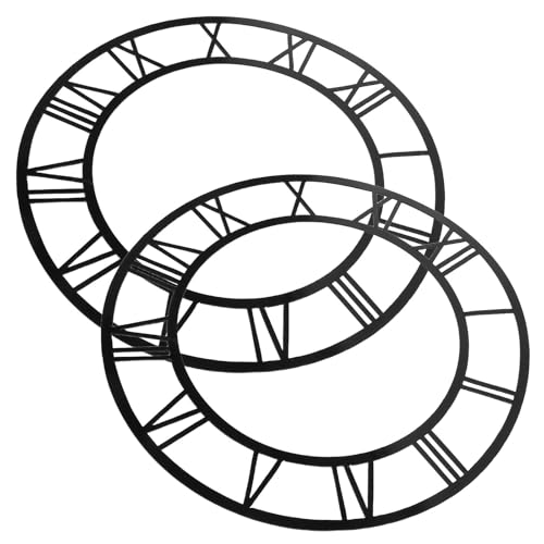 Veemoon Horloge Murale Miroir Ronde en Acrylique Noir 2pcs Chiffres Romains Autocollants, Design Élégant et Installation Facile pour Décoration Intérieure D'hôtel...