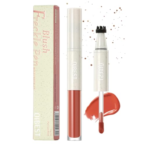 Sello de pecas y bolígrafo de rubor – Lápiz de maquillaje líquido para pecas 2 en 1 y colorete en crema para un look natural y sin esfuerzo (# 04)