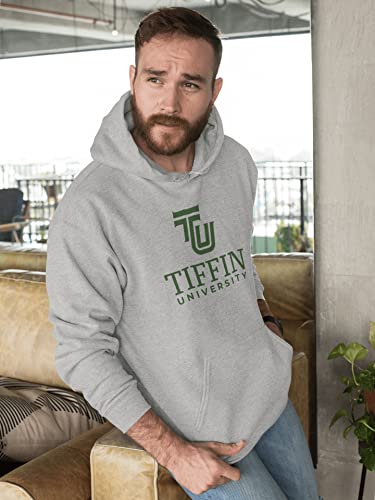 CreateMyTee | Tiffin University Stacked Text Hooded Sweatshirt3
