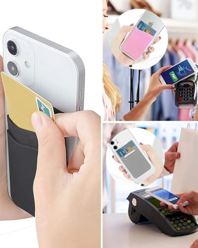 Image of Silicone Card Holder for Phone Case, Stick On Wallet for iPhone