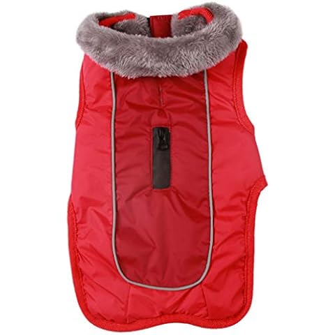 Vecomfy Fleece Collar Dog Coats for Small Dogs,Waterproof Warm Puppy Jacket for Cold Winter,Red XS Cover