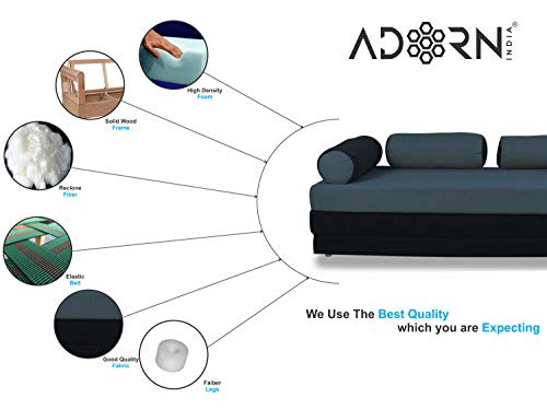 Image of Adorn India Easy Deewan Cumbed(Dark Grey & Black)