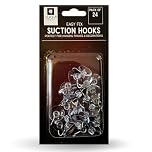 AKH® Clear Suction Hooks | Pack of 24 | 2.2cm Rubber Sucker Pads with Metal Hook | Strong Hanging Hook for Christmas Hanging Decorations Signs Mirror Glass Kitchen Bathroom Wall Festivals Decorations