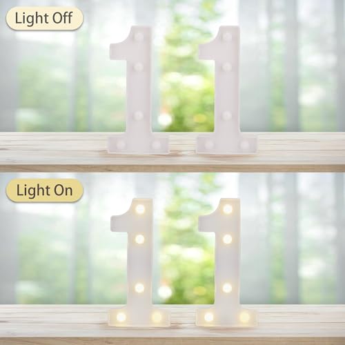 Image of LED Light Up Numbers, Marquee Number Sign for 11th Birthday Decor(11) | Battery Powered LED Lighted Numbers, Marquee Light Up Sign for Birthday Party Centerpieces Home Wall Decor Night Light