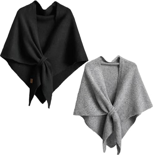 Scarf Shawl with Loop, Imitation Pashmina Wraps for Women, Women's Solid Color Scarf, Triangle Sweater Cape Wraps