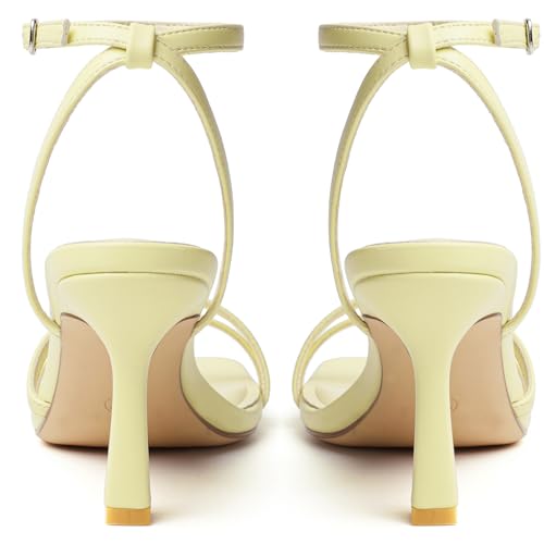 Image of Mostrin Womens Sandals Strappy Heels for Women Ankle Strap Lace Up Heels Square Open Toe Heels Tie Up Stiletto High Heeled Sandals for Prom, Party, Daily Wear