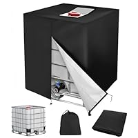 Druuzyl IBC Tank Abdeckung 1000L mit Reißverschluss - UV-Schutzplane 120x100x116cm - Passend für IBC Container & Regentonnen - Wasserdichte Schutzfolie mit Belüftung - Inkl. Befestigungsbändern