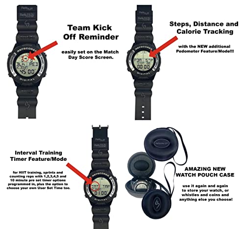 Refstuff Refscorer Digital New V2.021 Soccer Referee Watch - Record The Score Of The Game! And Now Interchangeable Customisable Top Rings/Bezels! - (Sold Separately In Packs Of 5) #TOP5