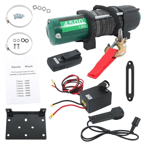 Winche eléctrico 4500lbs findmall 12V DC 1.5HP miniatura 7