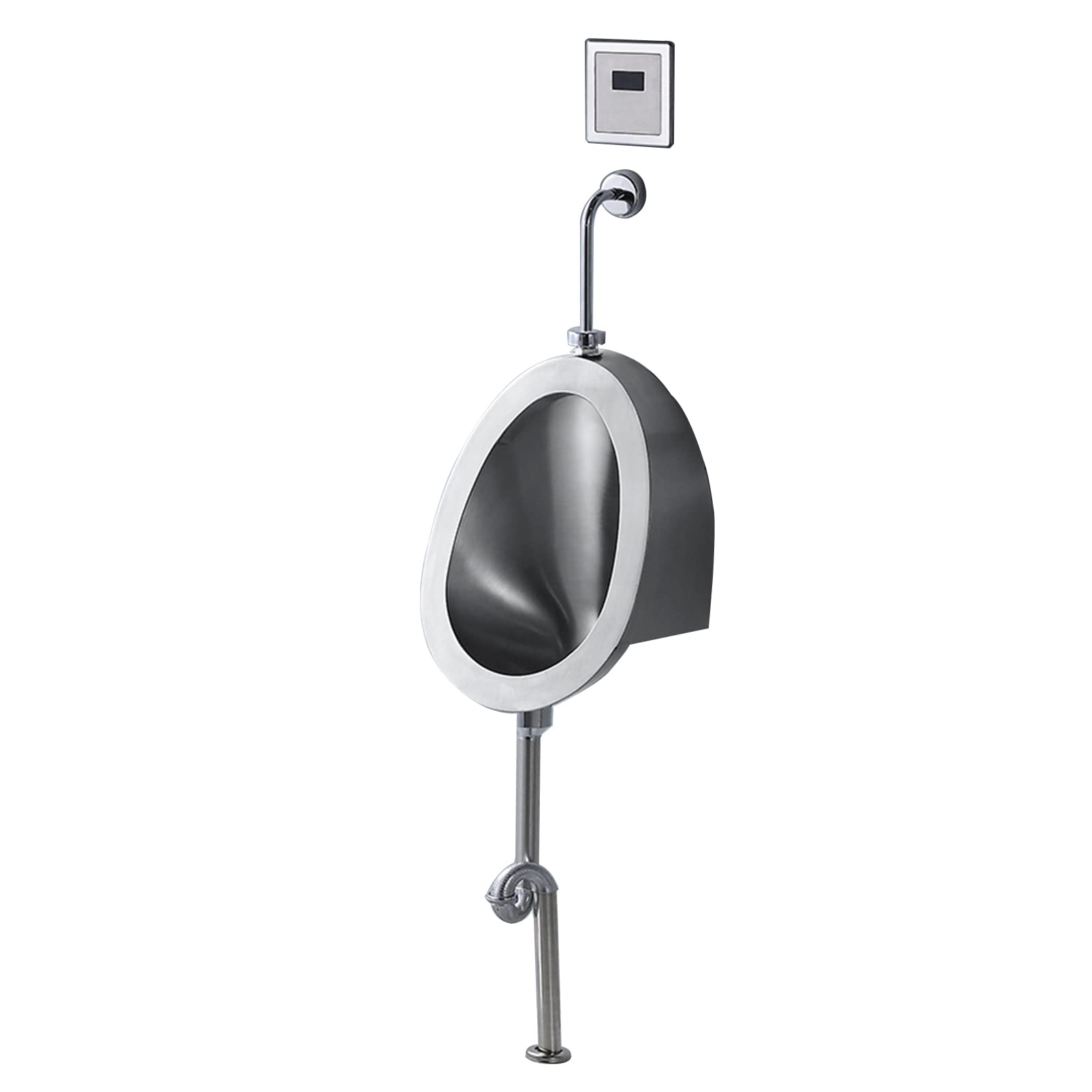 SSRURYWZ Stainless Steel Urinals, Smart Flushing Urinals, Standing Urinals in Bathroom, High-Efficiency Urinals with Commercial Smart Sensor Flushing Valves (Ground Drainage)