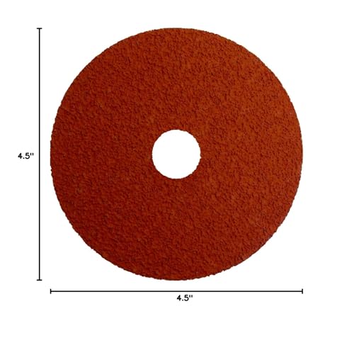 Image of Weiler 69850 Tiger Ceramic Alumina Resin Fiber Sanding & Grinding Disc, 4-1 /2 inch Diameter, 24 Grit, 7 /8 inch Arbor Hole (Pack of 25)
