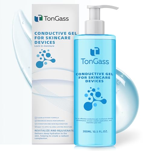 TonGass Conductive Gel for Microcurrent & LED Facial Devices, Hydrating Smooth Glide Gel