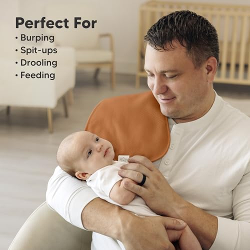 KeaBabies 5-Pack Organic Extra Large Burp Cloths for Babies - Soft, Absorbent, Neutral Cotton Rags