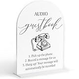 Audio Guest Book Sign, White Arch Acrylic Wedding Sign, Audio Guest Book Wedding Phone, Bridal Shower Decor, Engagement Party Decor, Centerpiece Table Decorations Party for Bride and Groom-14