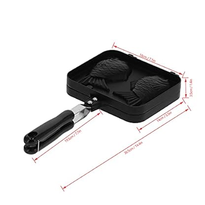 Taiyaki Fischförmige Waffelkuchenmaschine, Fischwaffeleisen Neuartiges Waffeleisen,Pfannkuchenbackautomat mit Fischmotiv,Antihaft-Dual-Pot-Form für Küchengebrauch DIY Cooking Party Dessert – Bild 8