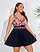 Hanna Nikole Plus Size Sexy Mesh Swimdress for Women 2025 Trendy Fashion Bathing Suit for Beach Vacation US 16W, Red Printed