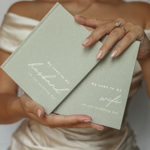Wedding Vow Books His and Hers 2 Pack Linen Hardcover Vow Book Set